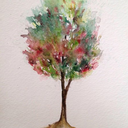 Деревья акварелью
