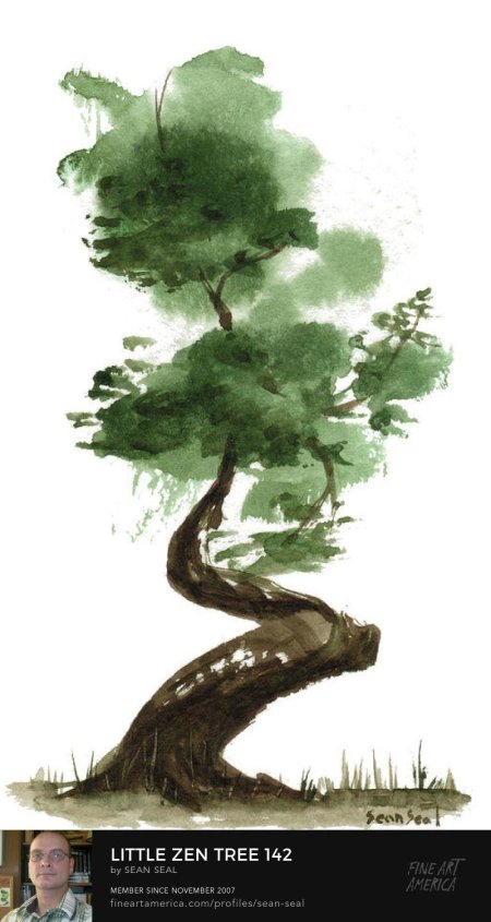 Деревья акварелью