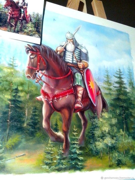 Богатырь Святогор на коне