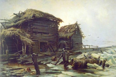 Ю. Ю. Клевер. "Заброшенная мельница". 1890