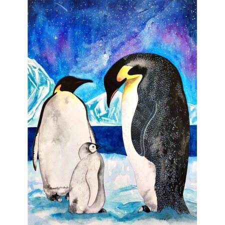 Пингвины живопись