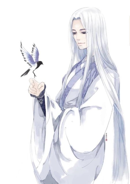 Аниме альбинос в Ханьфу