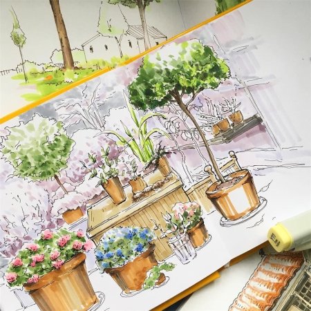 Като Иванникова ландшафтный скетчинг