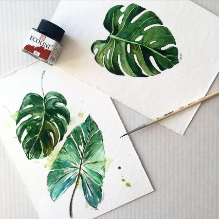 Скетчинг маркерами монстера