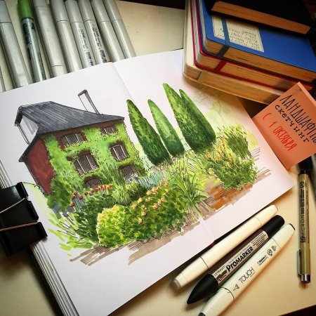 Като Иванникова ландшафтный скетчинг
