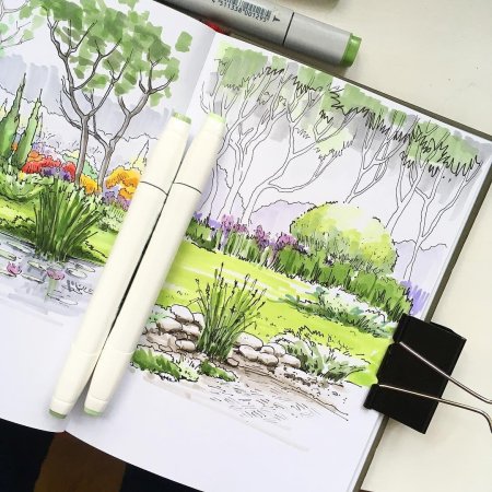 Като Иванникова ландшафтный скетчинг