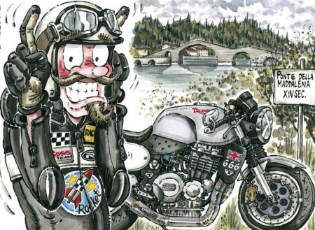 Байкер карикатура