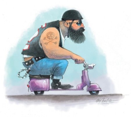 Байкер карикатура