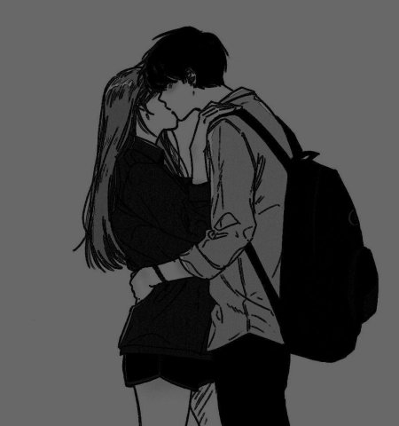 Аниме арт позы пара любовь с поводком