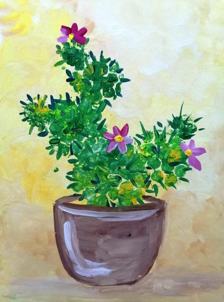 Рисование комнатные цветы