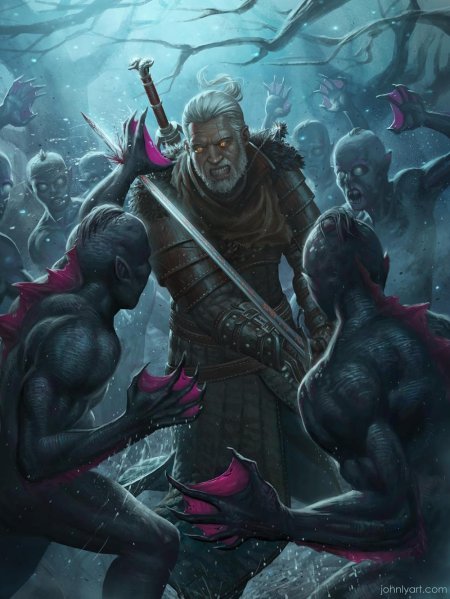 Геральт из Ривии против чудовища