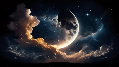 Ночное небо с облаками