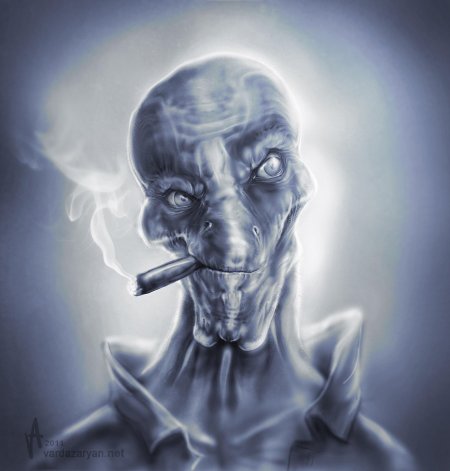 Инопланетянин с сигаретой