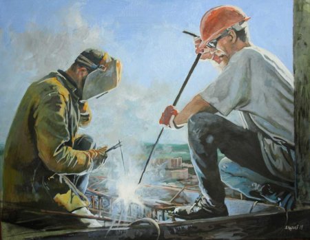 Строители в живописи