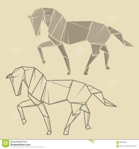 Оригами конь