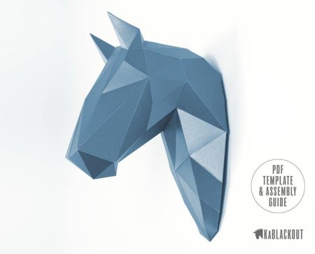 Паперкрафт голова лошади