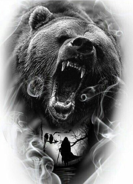 Медведь оскал арт