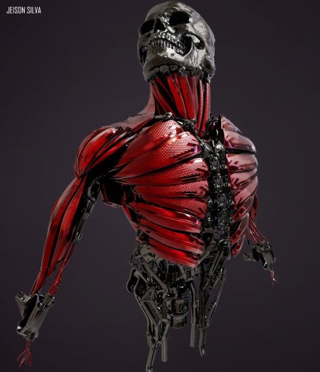 Кибер скелет киберпанк