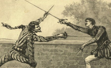 Фехтовальщики дуэль поединок