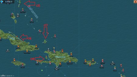 The Pirate Caribbean Hunt карта портов