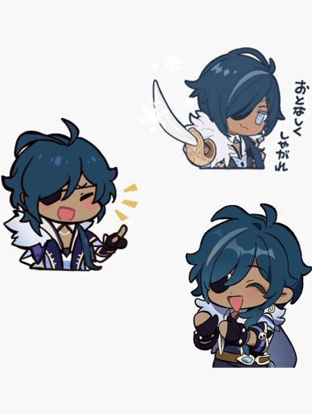 Тарталья Геншин Чиби стикер