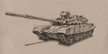 Танк т90 срисовка