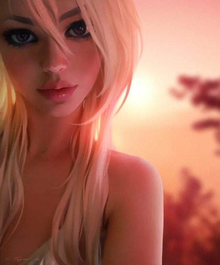 Девушка блондинка арт