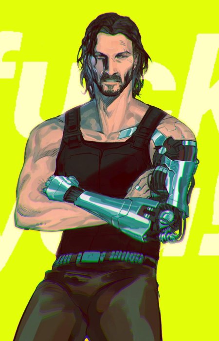 Киану Ривз Самурай киберпанк