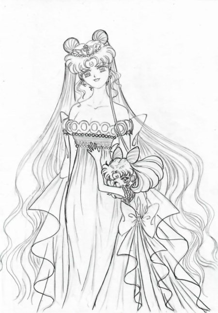 Раскраски сейлормун принцесса Серенити