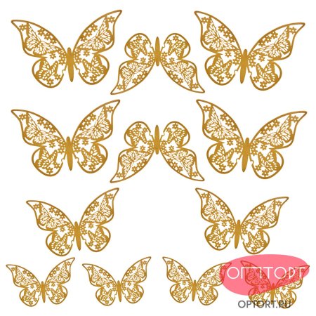 Торт с золотыми бабочками