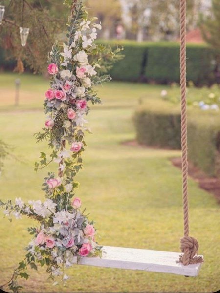 Оформление качели на свадьбу