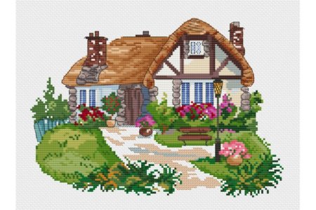Вышивка домик