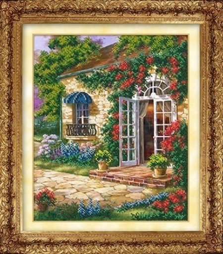Вышивка бисером домик