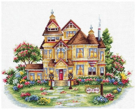 Вышитые домики