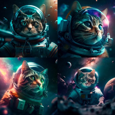 Кот космонавт нейросеть