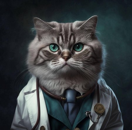 Коты врачи нейросеть