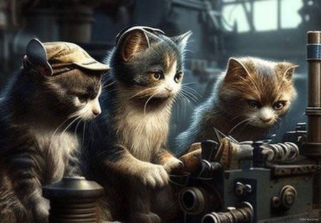 Котик на заводе