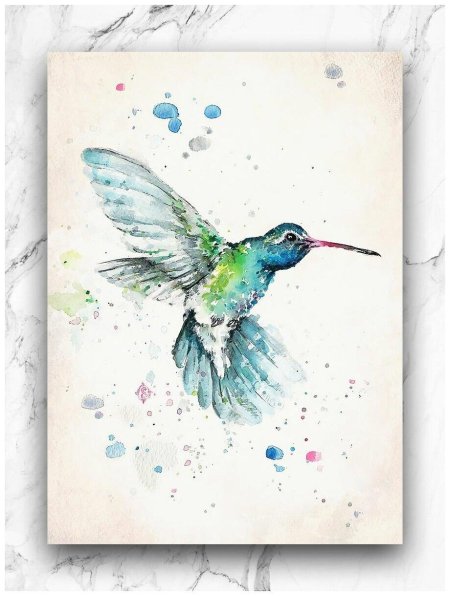 Стрекоза акварель