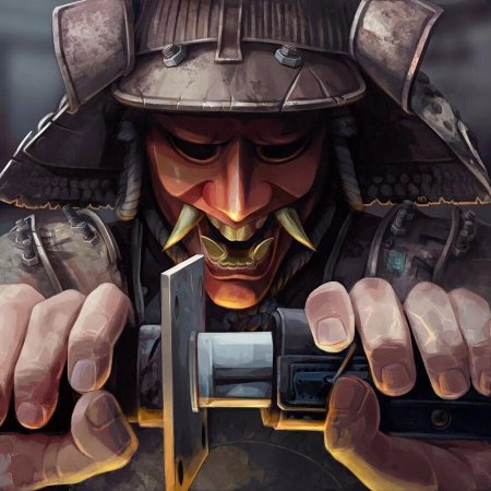 Самурай кроссаут портрет