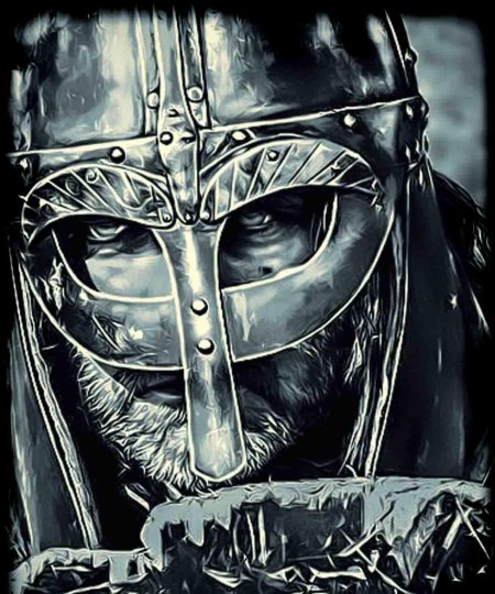 Череп в шлеме викинга