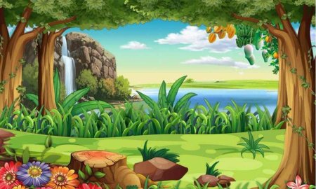 Лес мультяшный