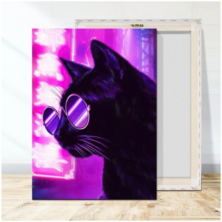 Неоновый кот в очках