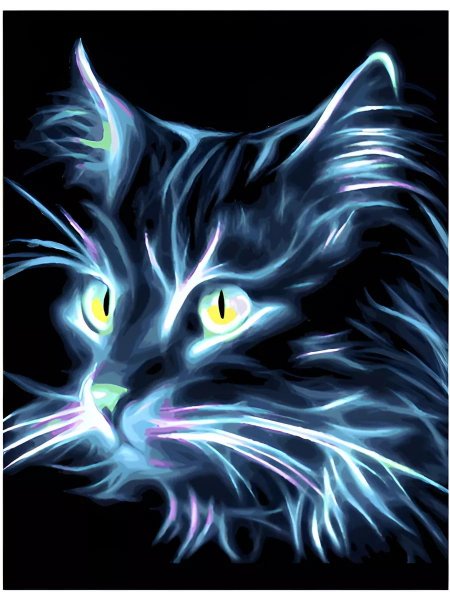 Алмазная живопись неоновый кот