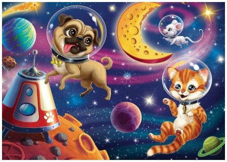 Пазл 160 животные в космосе