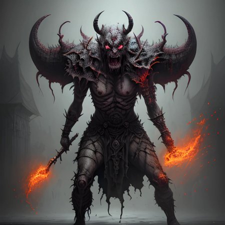 Демон с рогами