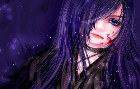 Девушка с фиолетовыми волосами