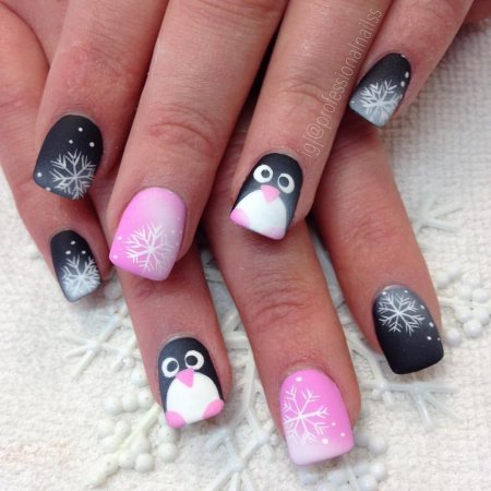 Зимний маникюр дизайн