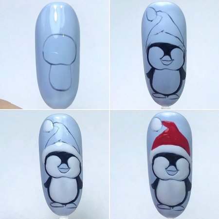 Мышка на ногтях пошагово