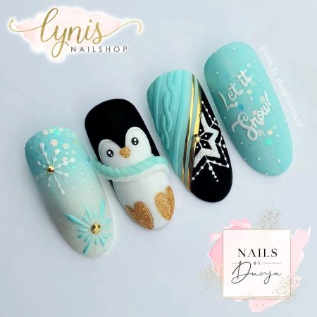 Дизайн ногтей зимние