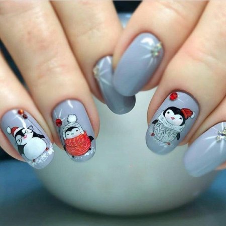 Елена Гарцева маникюр новогодний